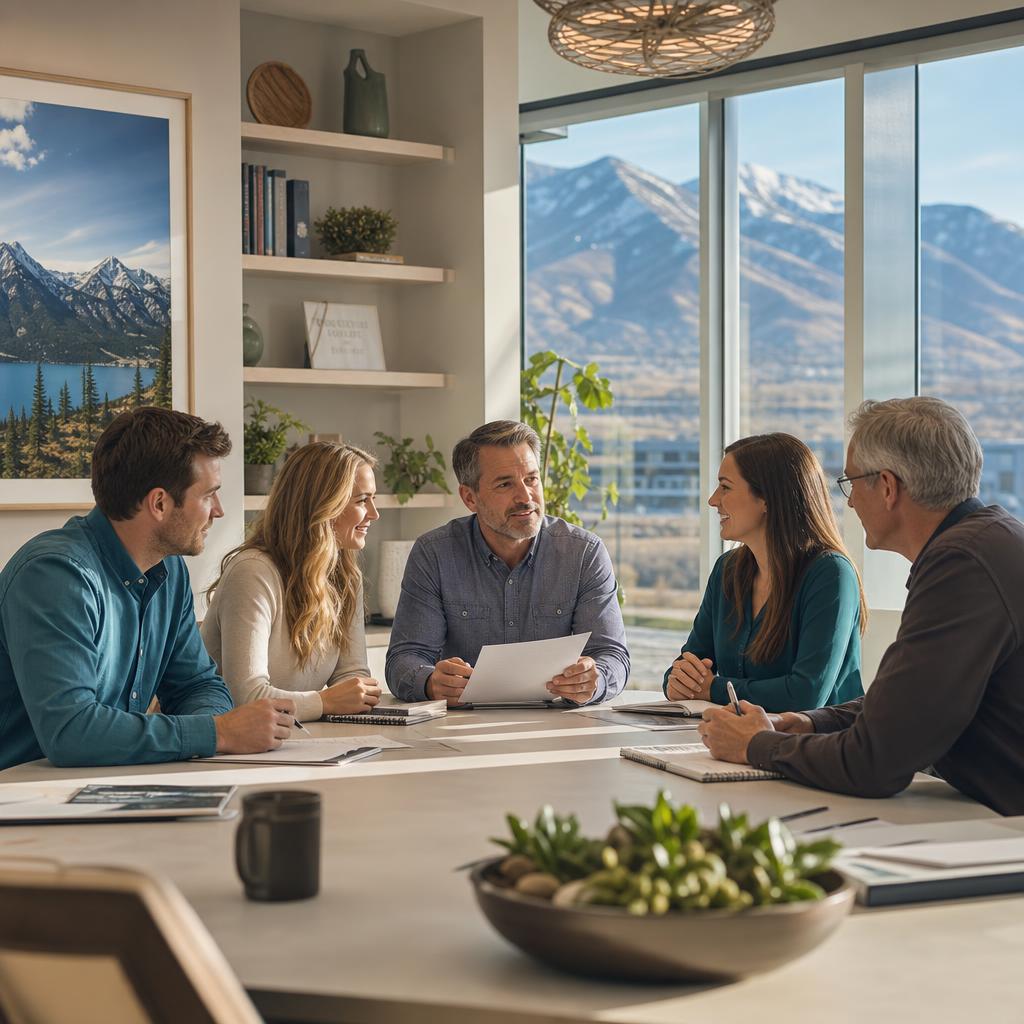 Lakewoods Office Solutions team collaborating in a Utah office